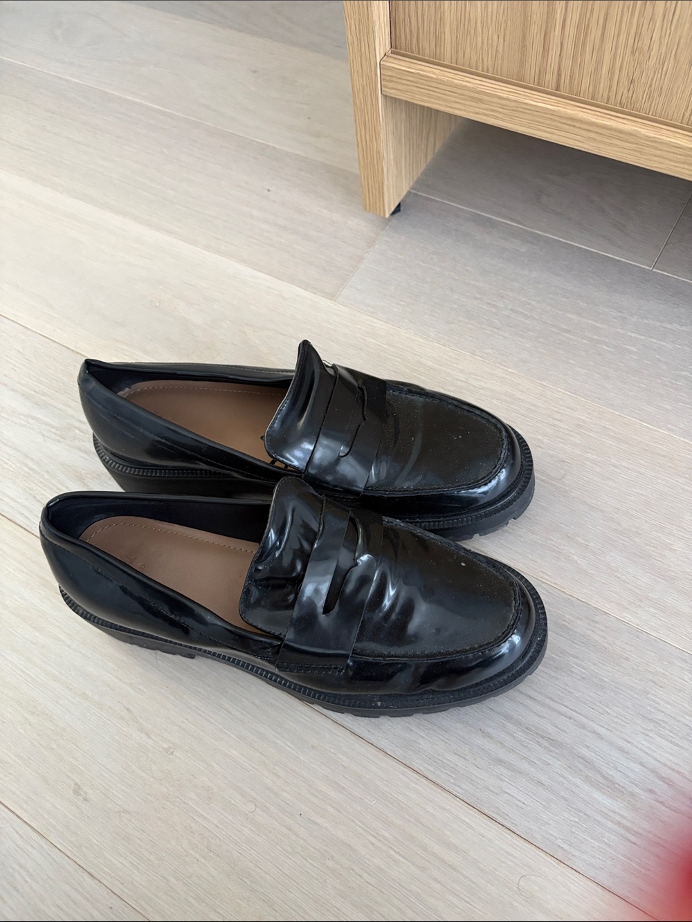 Black Patent Leather Penny Loafers